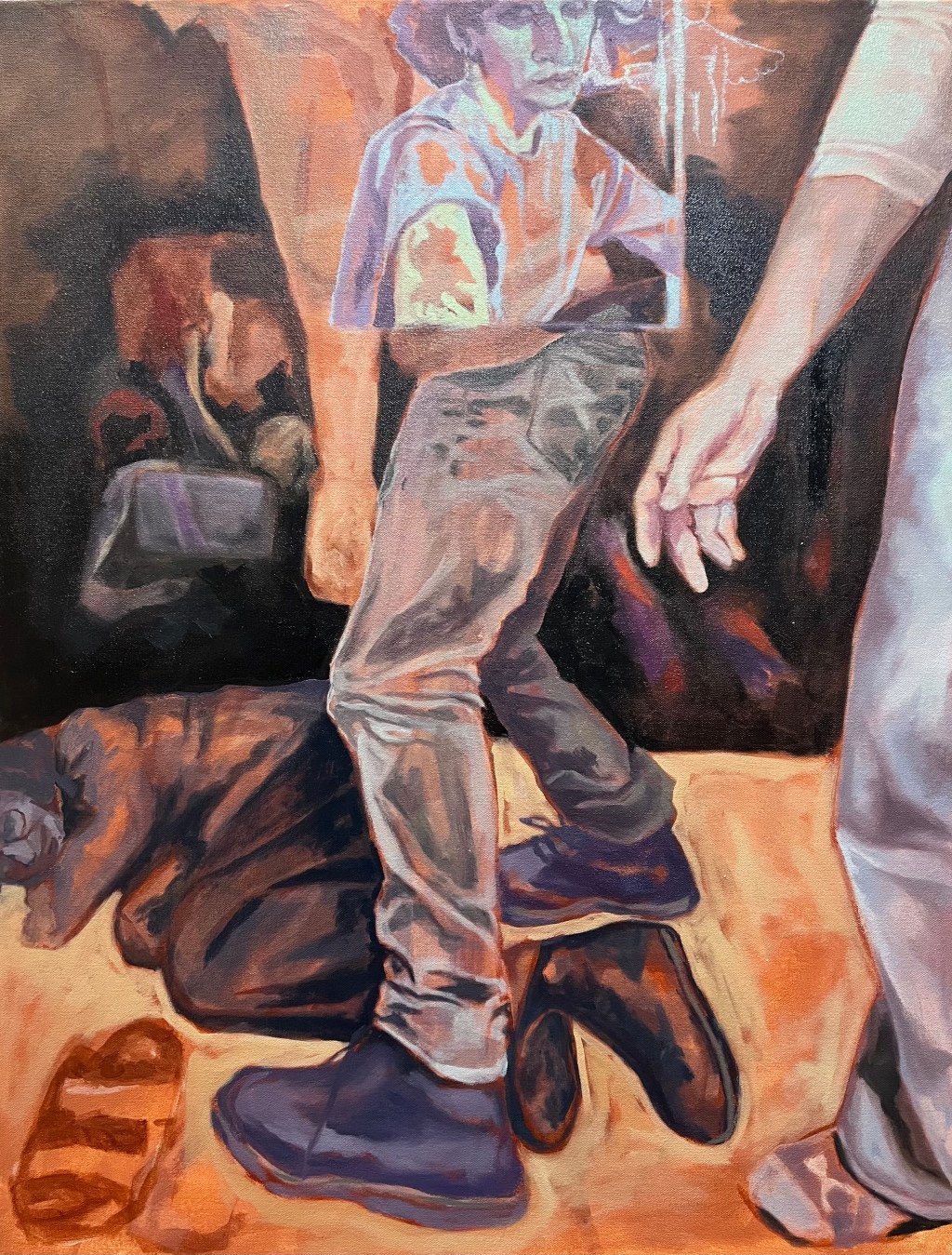 Jack putting his boots&nbsp;on